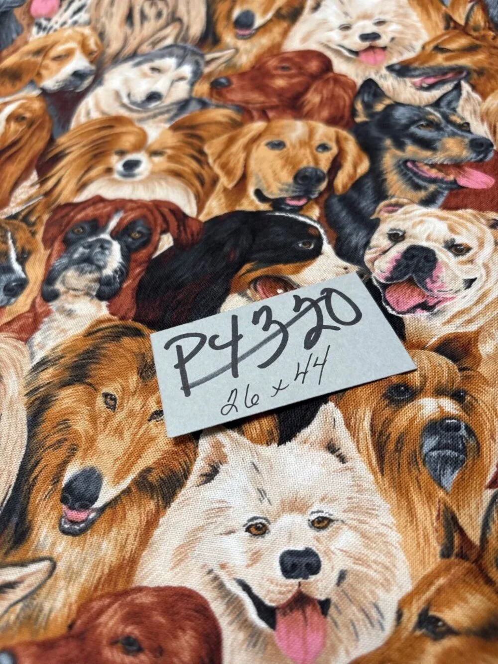 Dog-Themed Cotton Fabric 